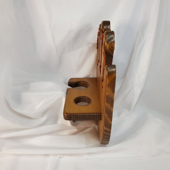 Wooden Baseball Glove Shaped Bat and Ball Holder Display Rack With Peg - Picture 4 of 10